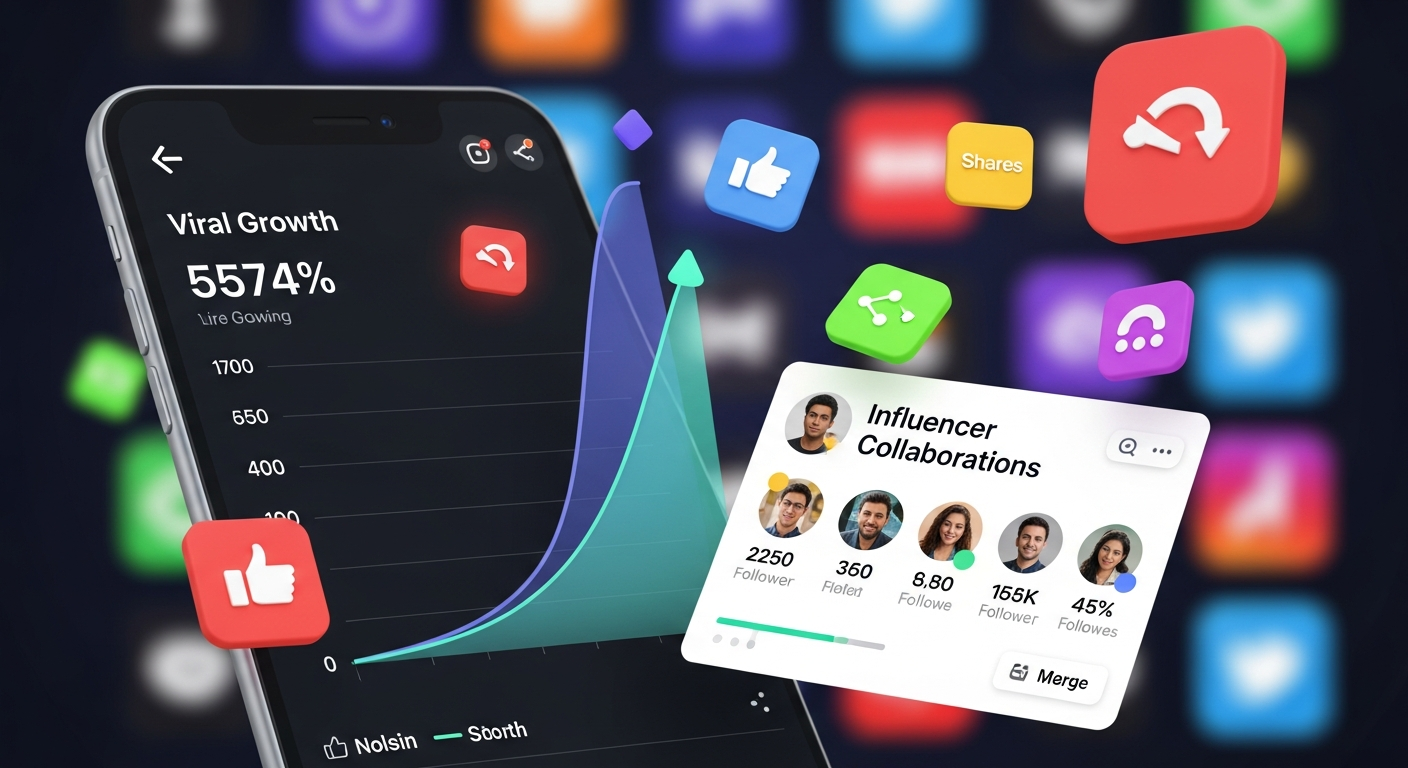 Social media marketing growth and engagement visualization